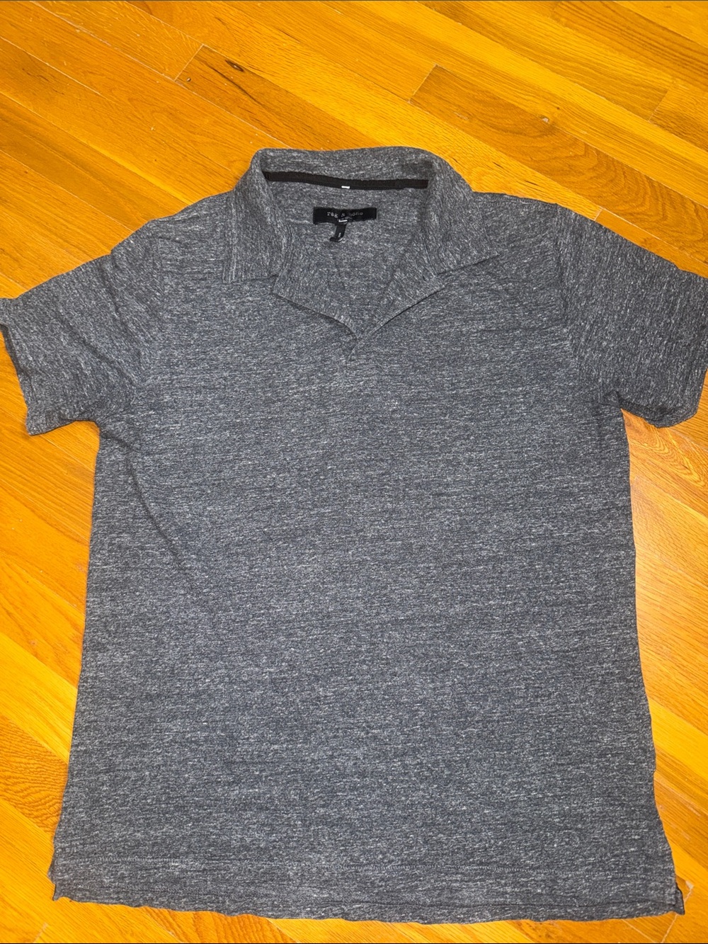 rag & bone Charcoal Heather Short-Sleeve Polo